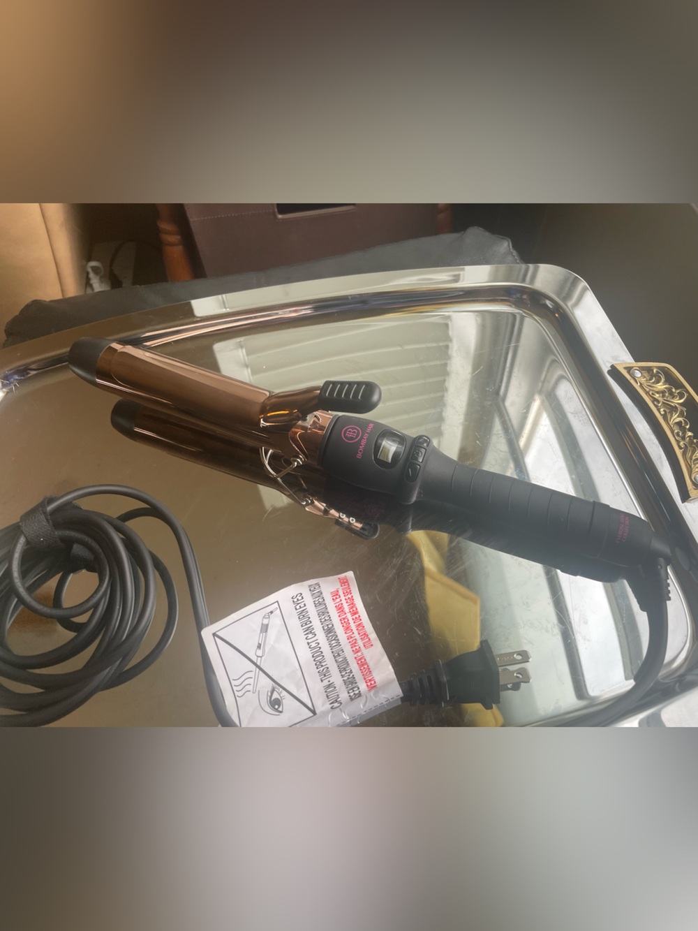 Bombay Hair 32mm Rose Gold Clamp Curling Iron / Wand - Excellent Condition